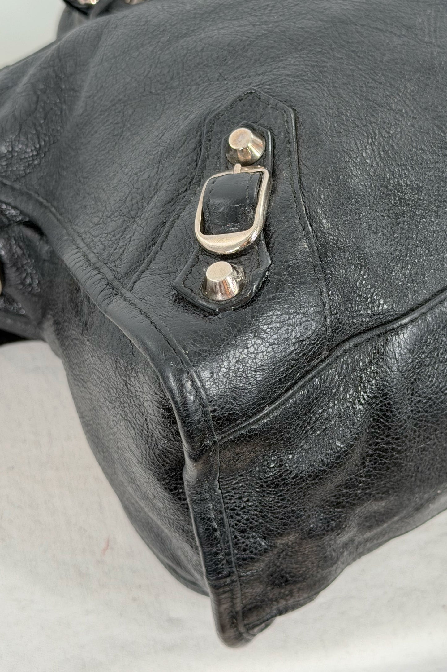 2018 Balenciaga City Bag Black G12 Silver Studs