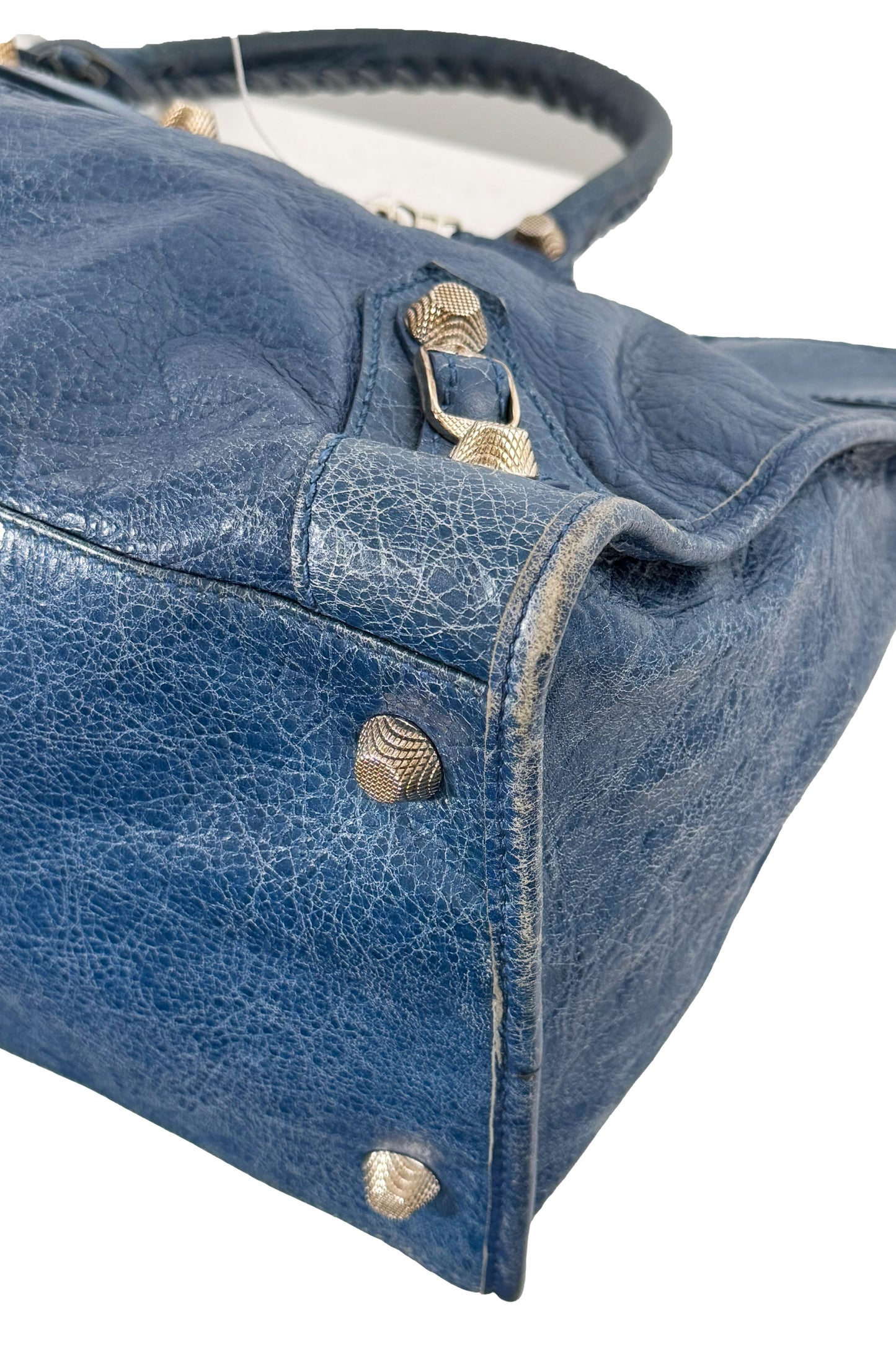 2012 Balenciaga Bleu Cobalt Work Tote Giant 12 Silver Hardware
