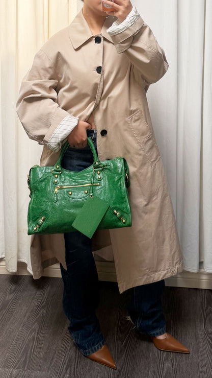 S/S 2015 Balenciaga Vert Trefle Medium City Giant 12 Gold Hardware