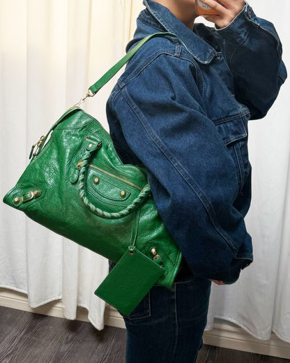 S/S 2015 Balenciaga Vert Trefle Medium City Giant 12 Gold Hardware