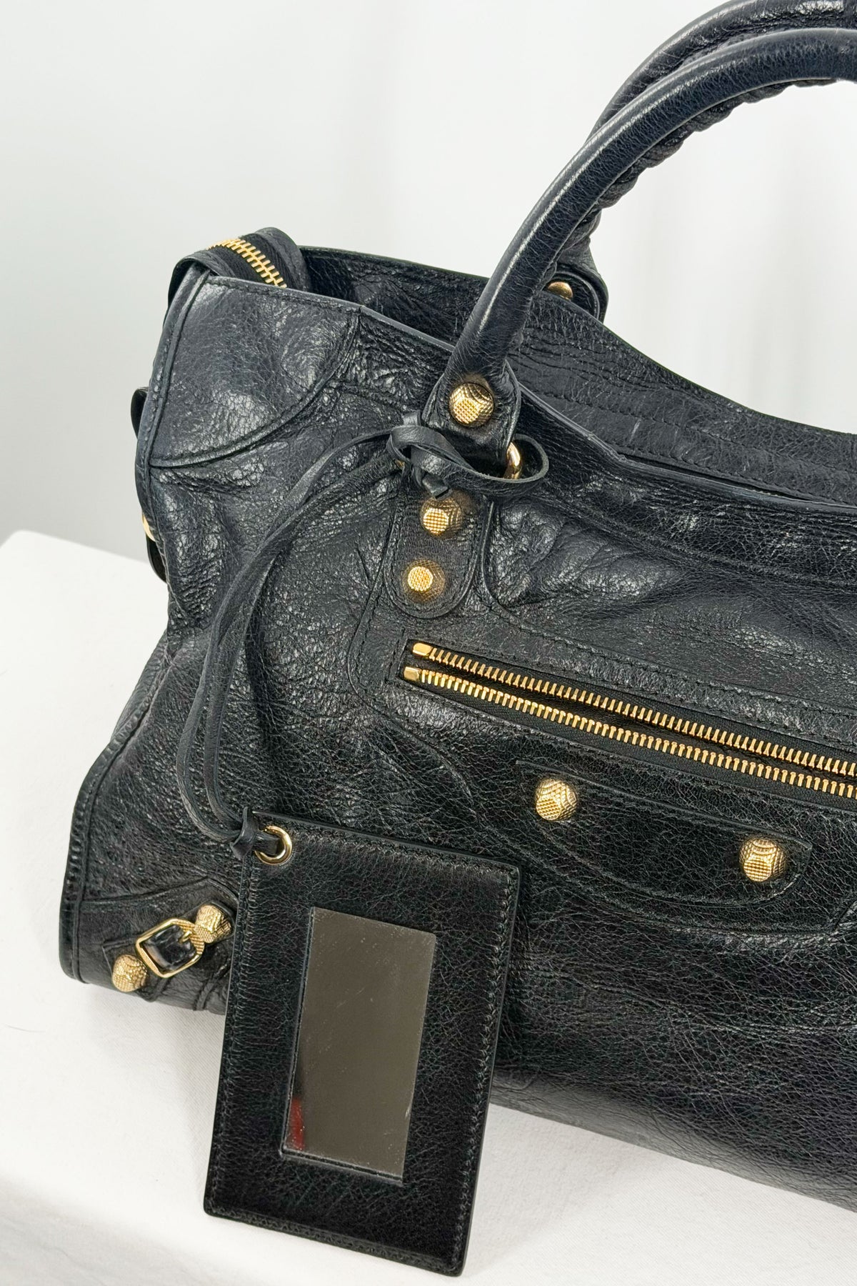 F/W 2014 Balenciaga Black Medium City Bag Giant 12 Gold Hardware