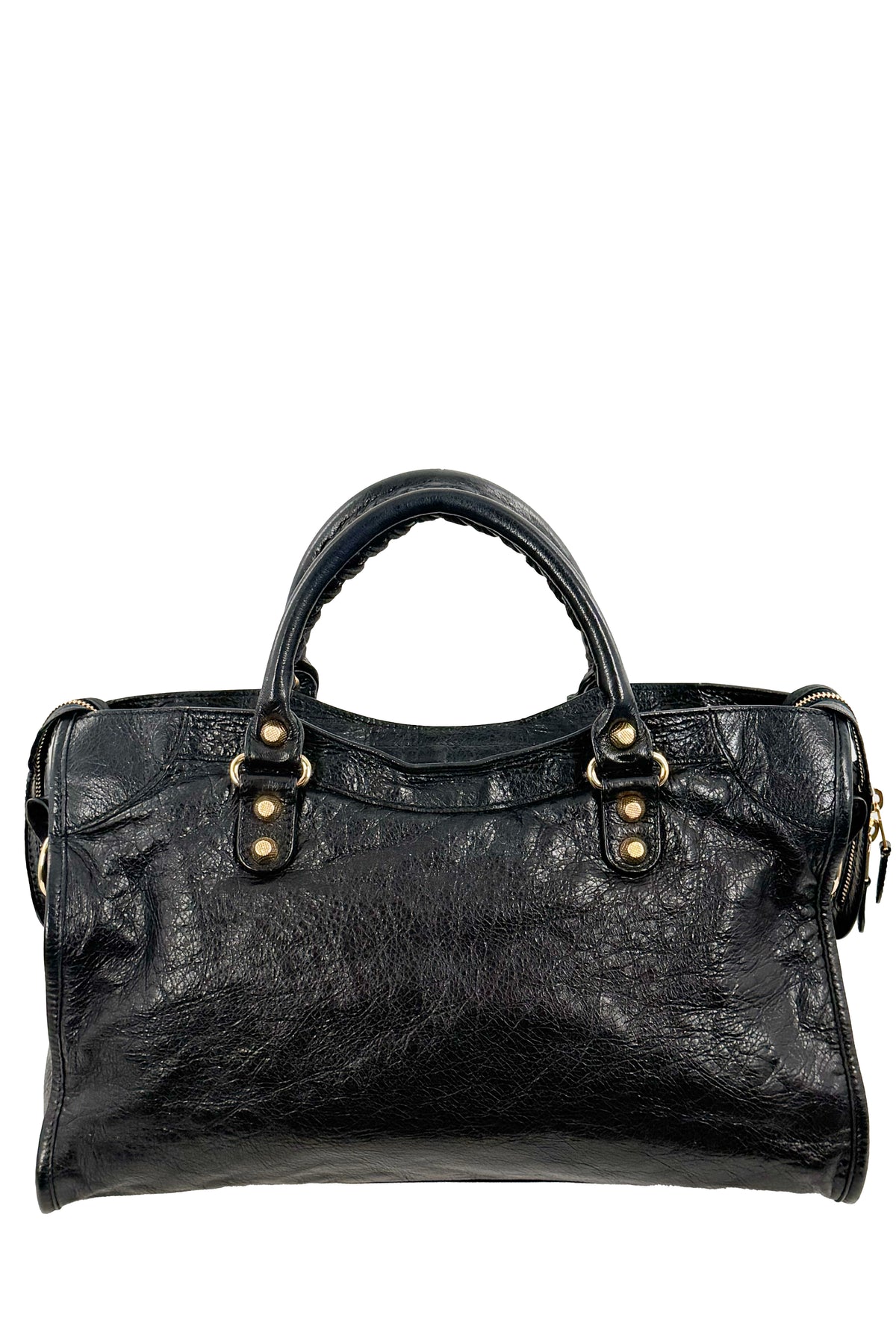F/W 2014 Balenciaga Black Medium City Bag Giant 12 Gold Hardware