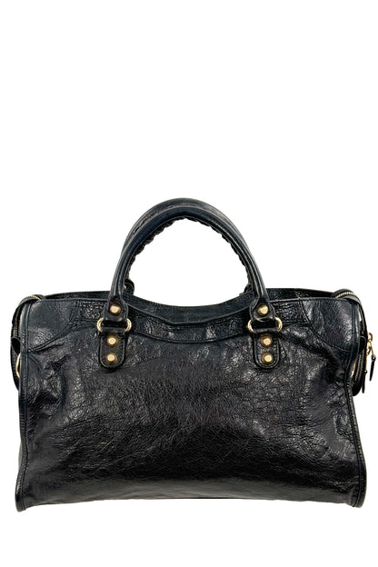 F/W 2014 Balenciaga Black Medium City Bag Giant 12 Gold Hardware
