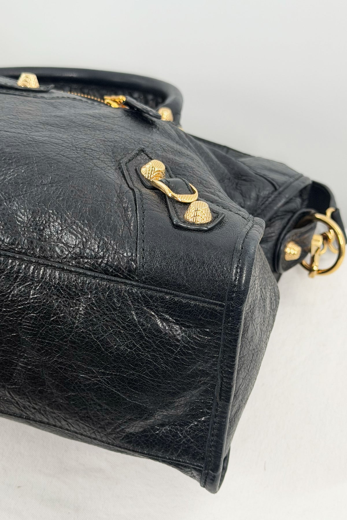 F/W 2014 Balenciaga Black Medium City Bag Giant 12 Gold Hardware