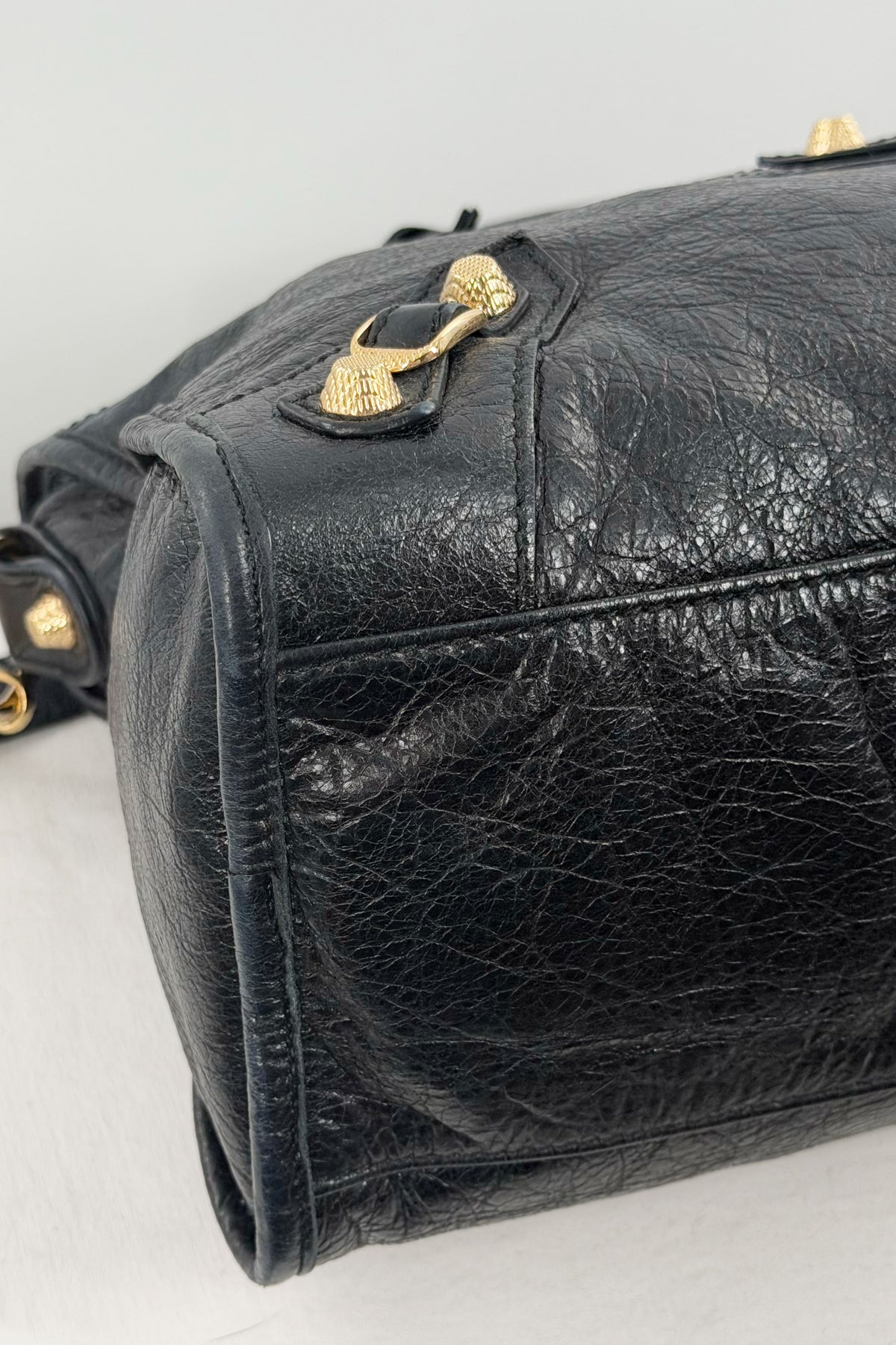 F/W 2014 Balenciaga Black Medium City Bag Giant 12 Gold Hardware
