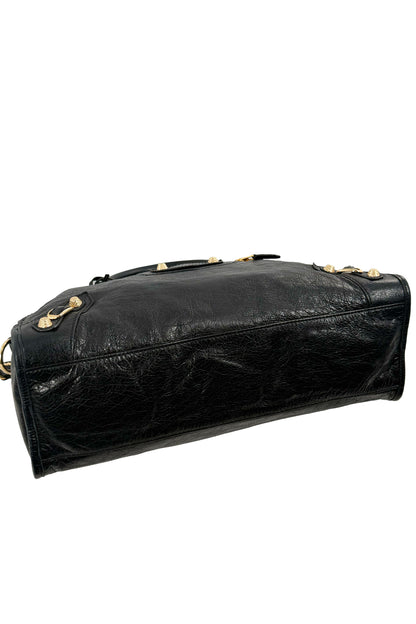 F/W 2014 Balenciaga Black Medium City Bag Giant 12 Gold Hardware
