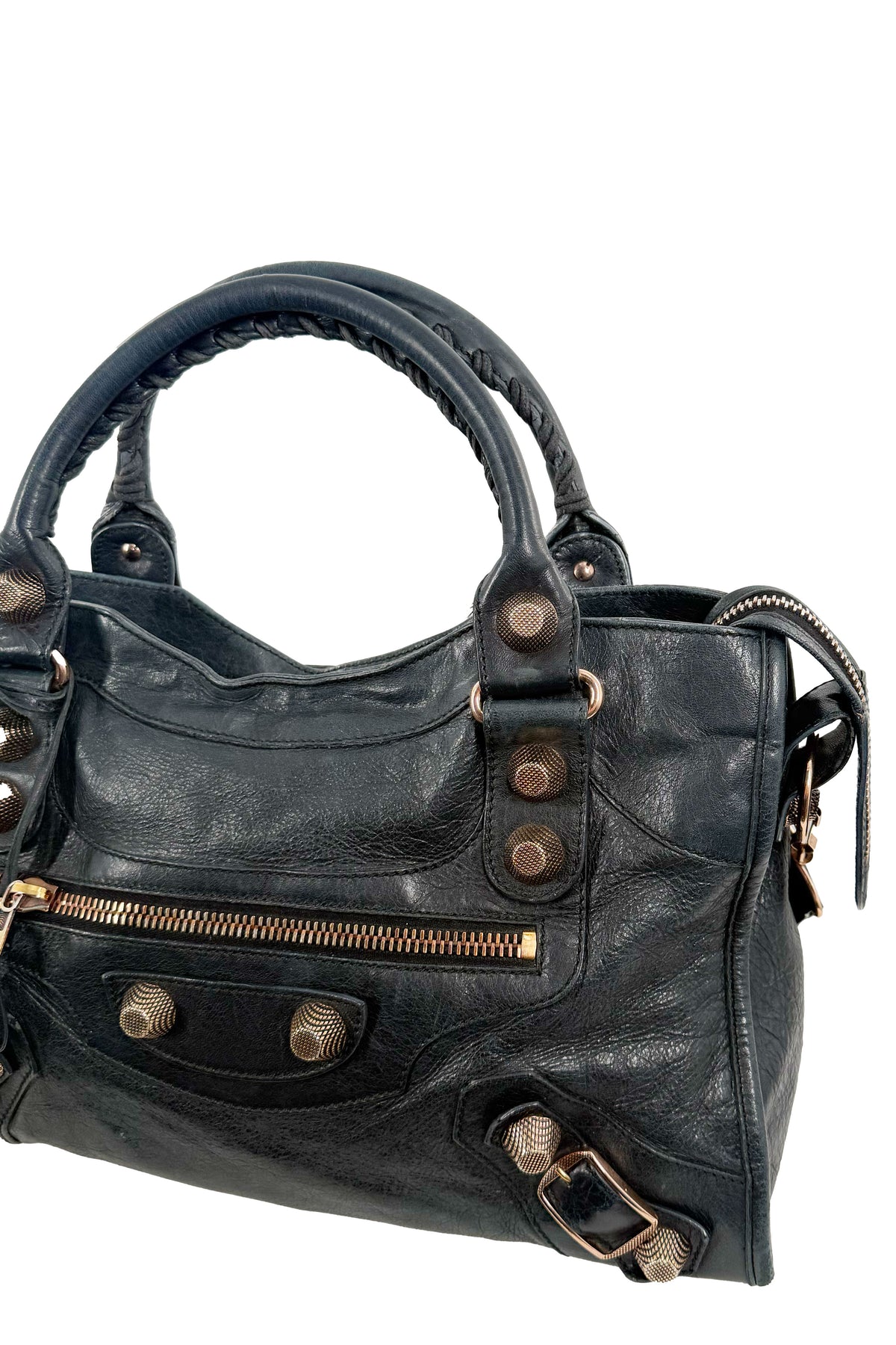 2011 Balenciaga Black Medium City Bag Giant 21 Rose Gold Hardware