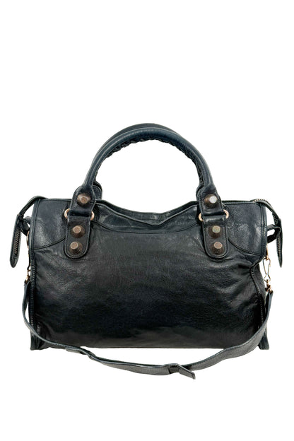 2011 Balenciaga Black Medium City Bag Giant 21 Rose Gold Hardware