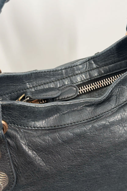 2011 Balenciaga Black Medium City Bag Giant 21 Rose Gold Hardware