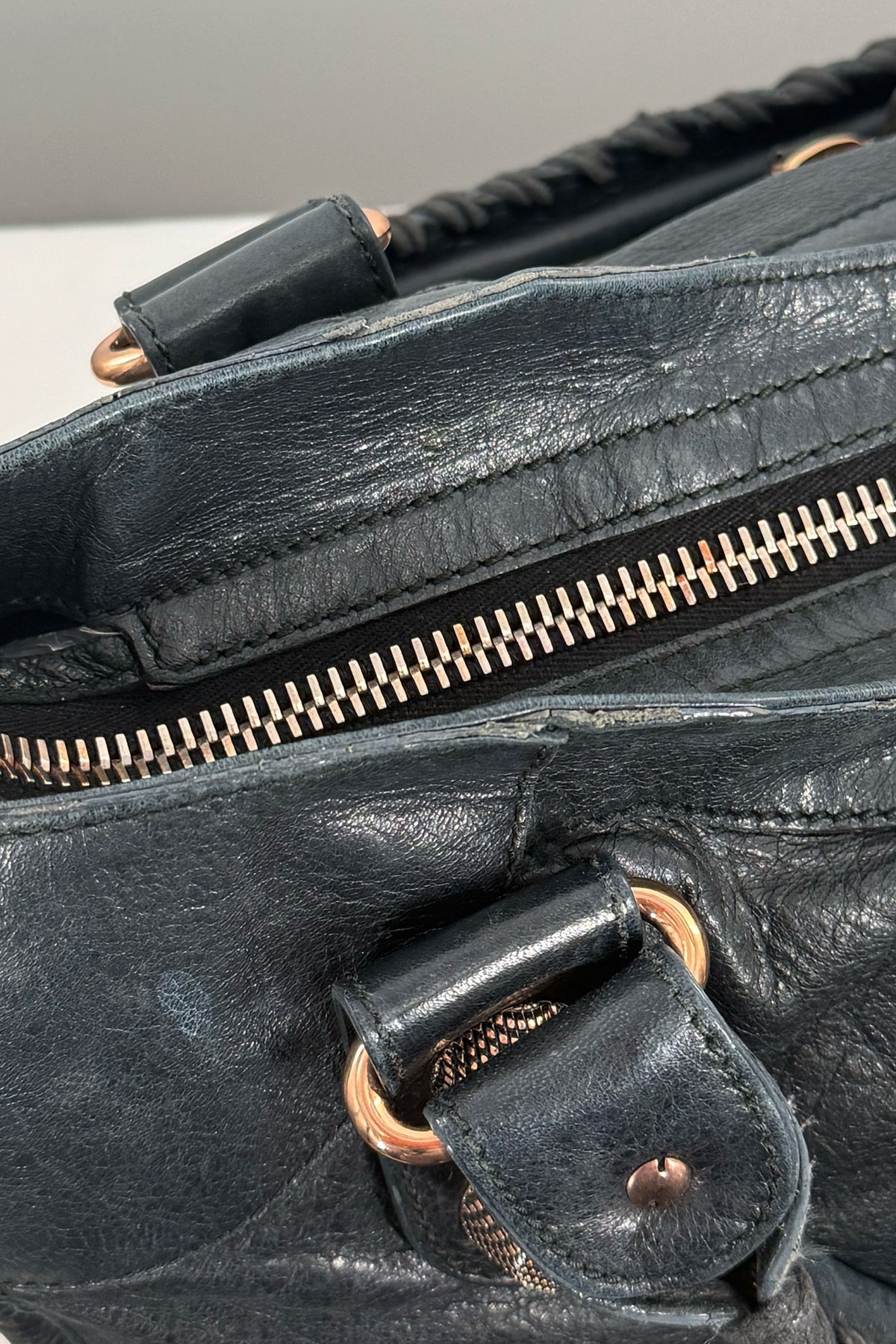 2011 Balenciaga Black Medium City Bag Giant 21 Rose Gold Hardware