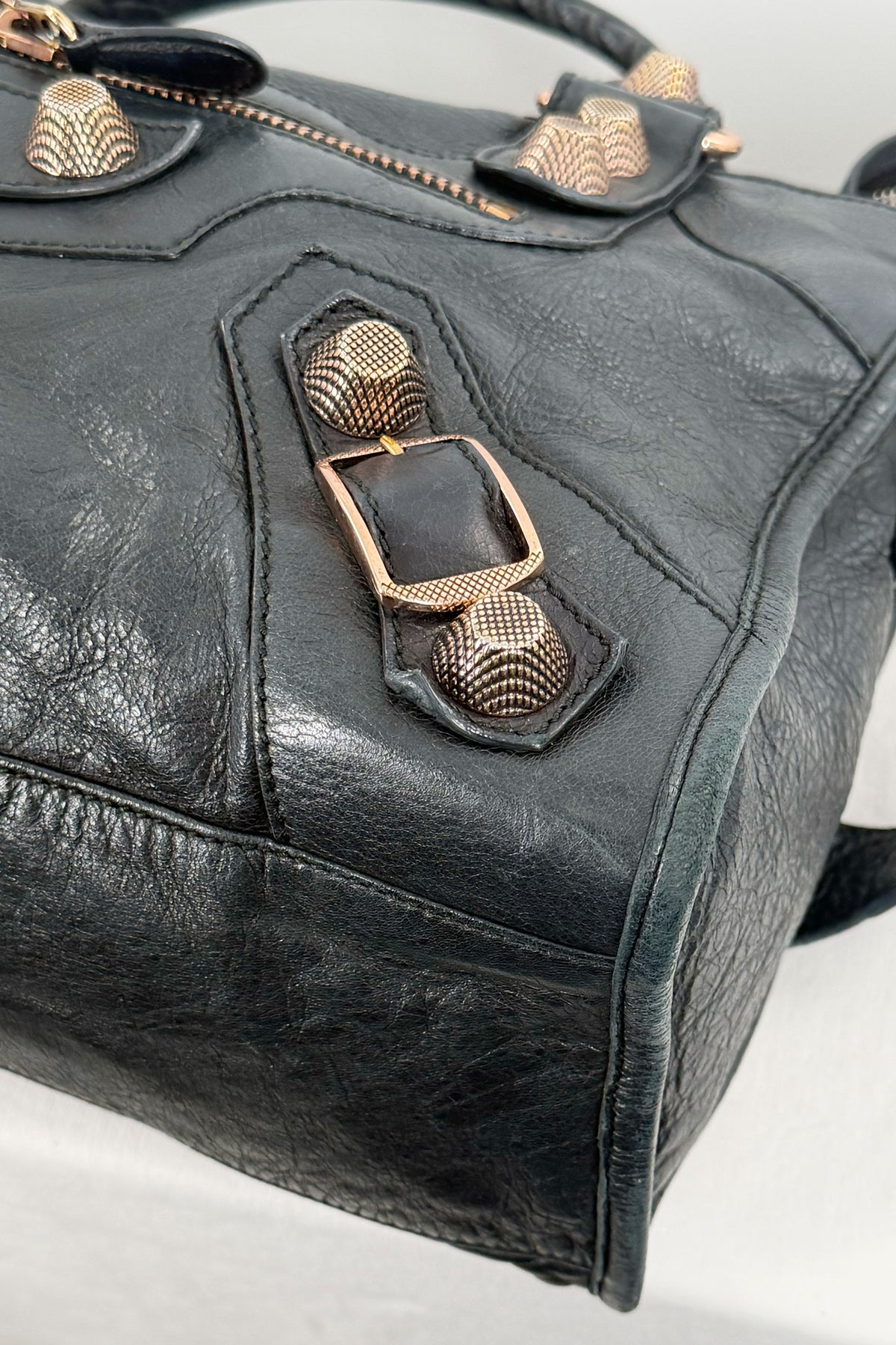 2011 Balenciaga Black Medium City Bag Giant 21 Rose Gold Hardware