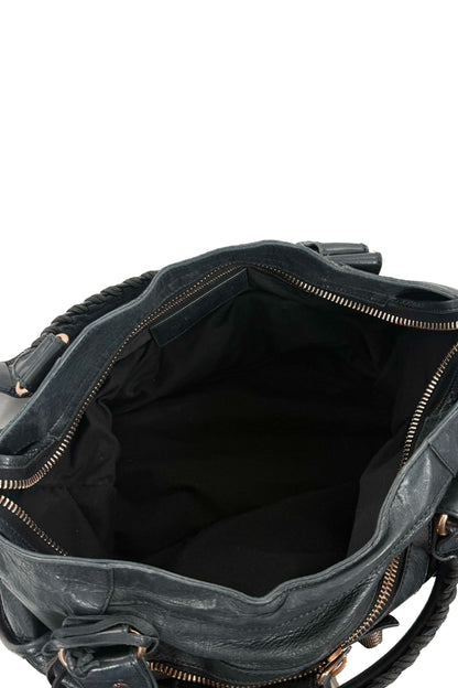 2011 Balenciaga Black Medium City Bag Giant 21 Rose Gold Hardware
