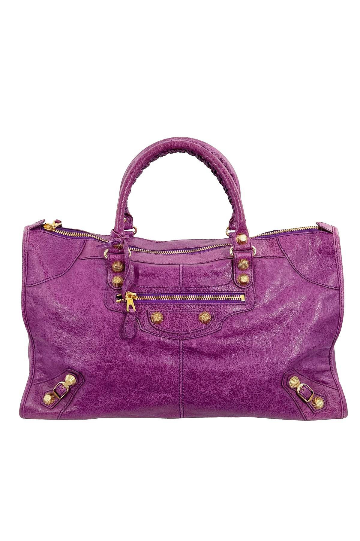 F/W 2013 Balenciaga Purple Ultraviolet Work Tote Giant 12 Gold Hardware