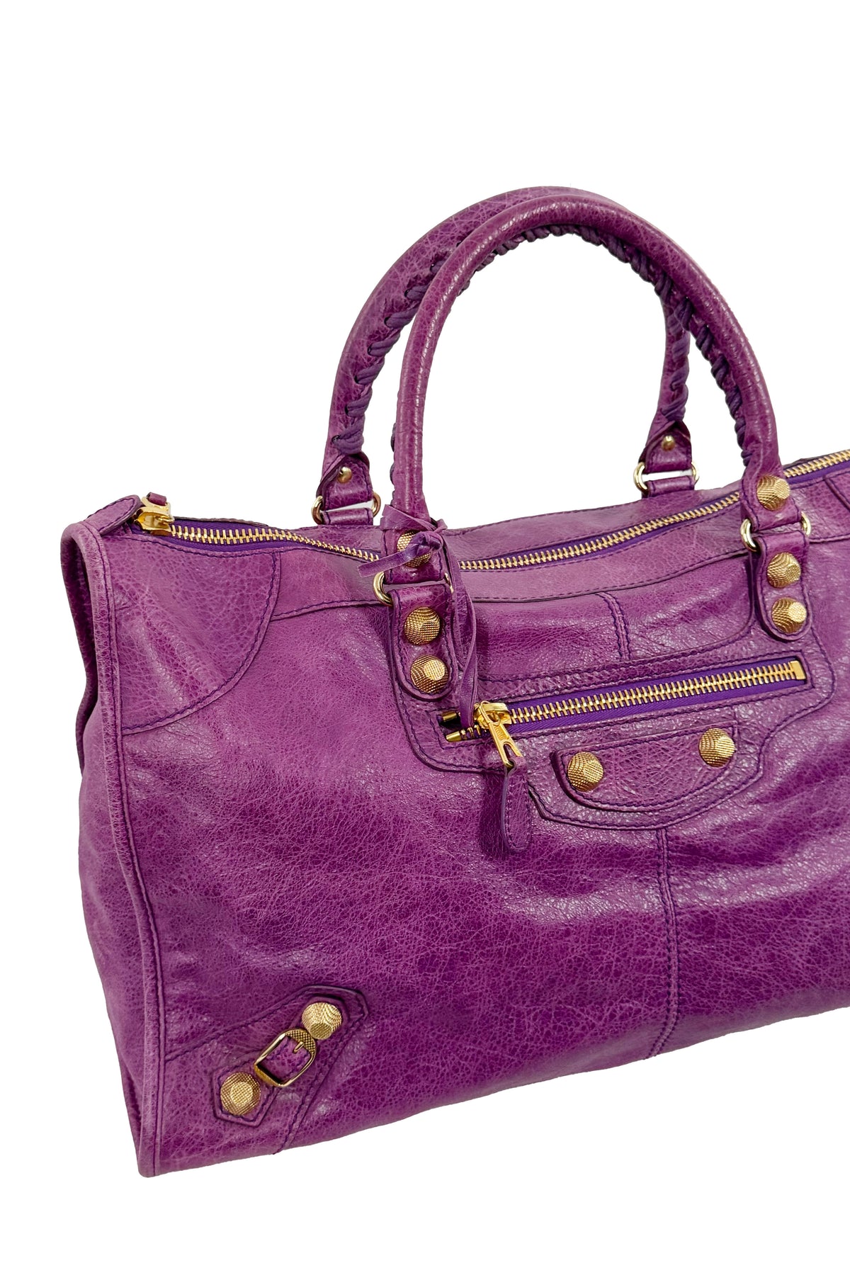 F/W 2013 Balenciaga Purple Ultraviolet Work Tote Giant 12 Gold Hardware