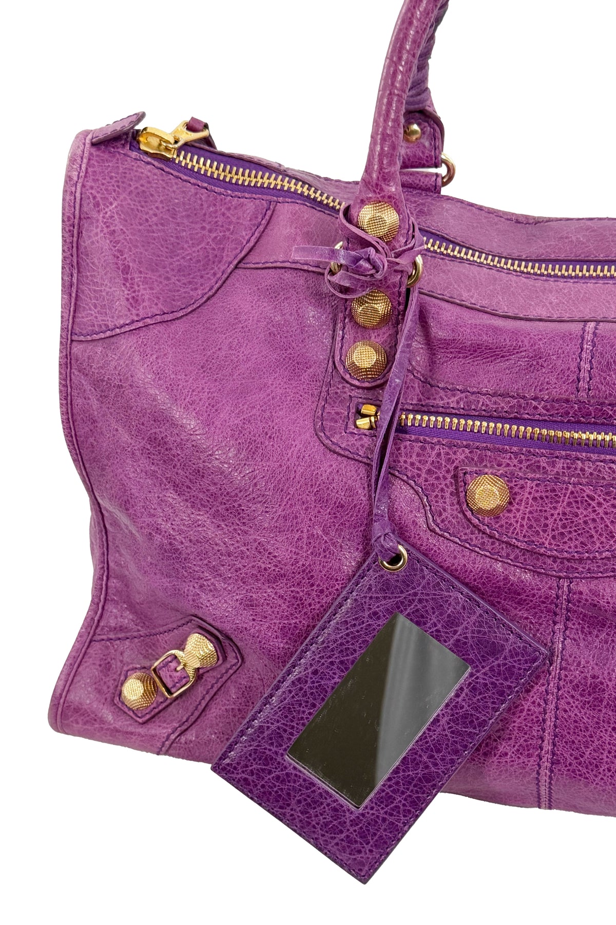 F/W 2013 Balenciaga Purple Ultraviolet Work Tote Giant 12 Gold Hardware