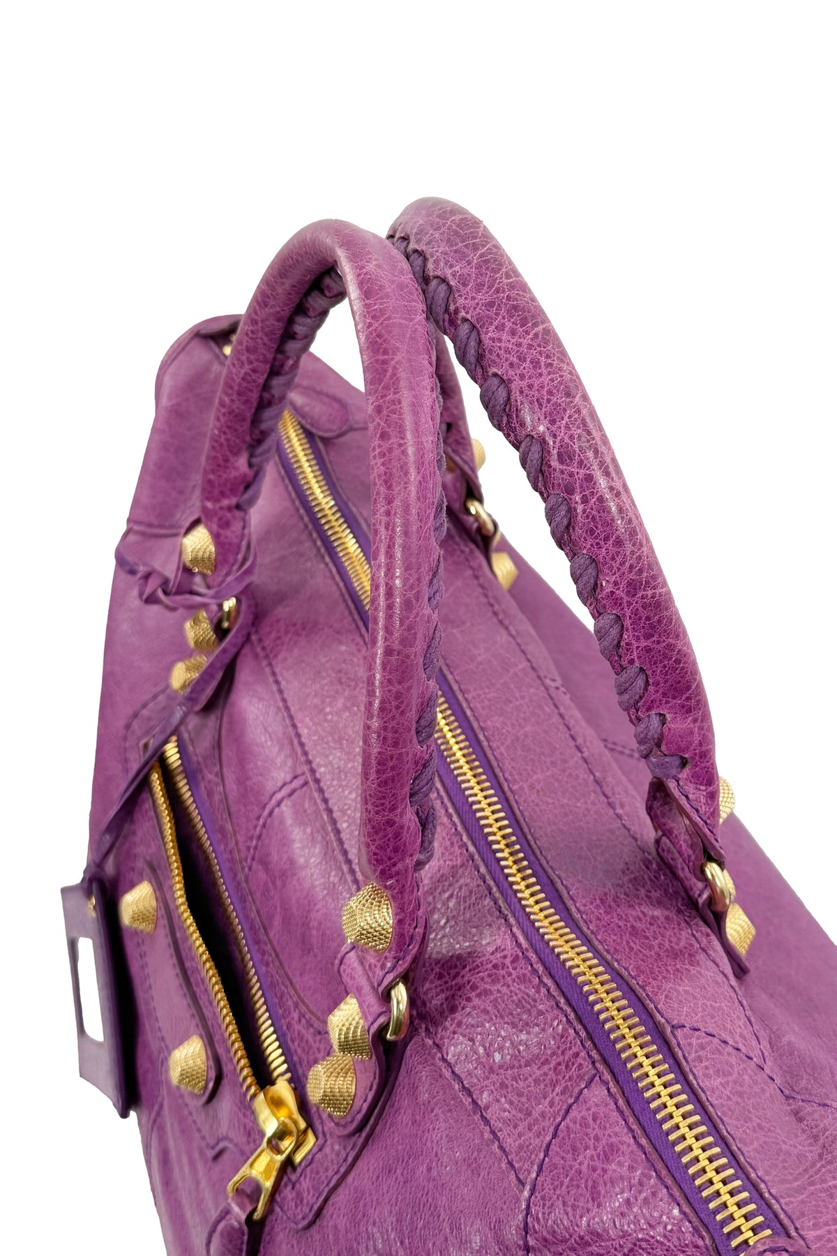 F/W 2013 Balenciaga Purple Ultraviolet Work Tote Giant 12 Gold Hardware