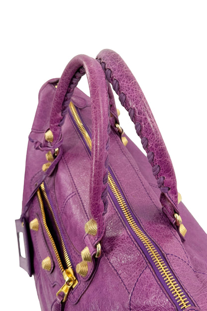 F/W 2013 Balenciaga Purple Ultraviolet Work Tote Giant 12 Gold Hardware