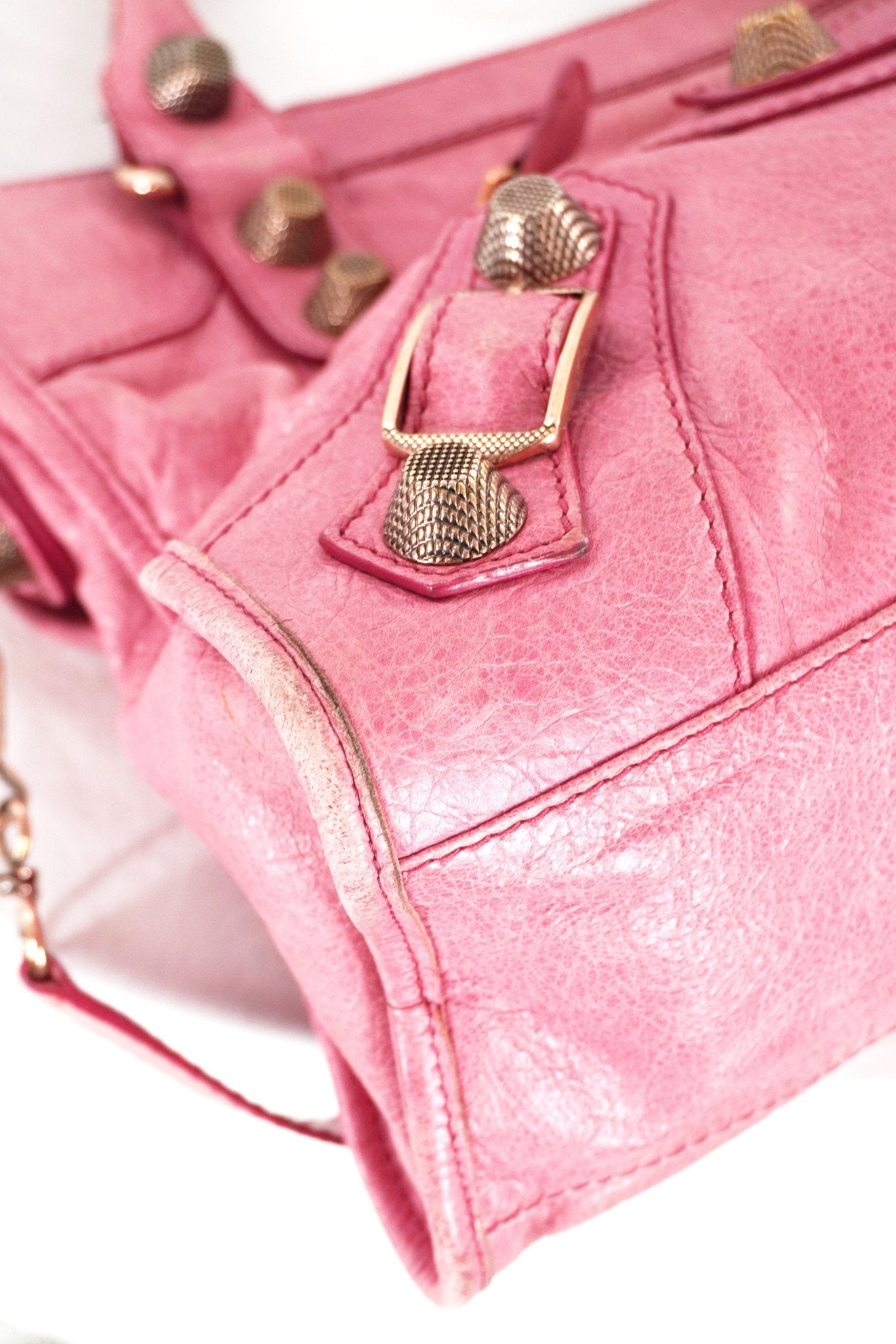 Balenciaga City Bag Framboise Giant 21 Gold - Jade Vintage