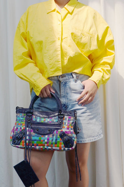 Balenciaga Classic First Bag Lattice Woven Multicolor - Jade Vintage