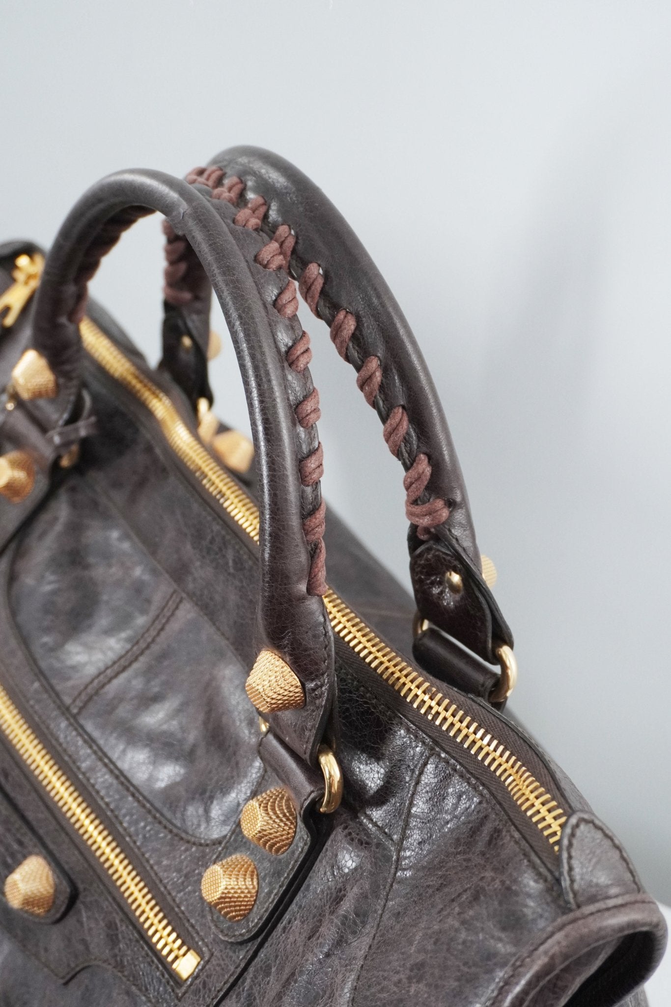 Balenciaga Dark Brown Work Tote Giant 21 Gold Hardware - Jade Vintage