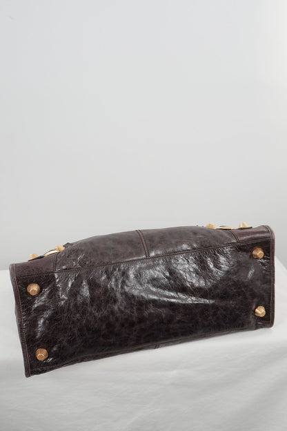 Balenciaga Dark Brown Work Tote Giant 21 Gold Hardware - Jade Vintage