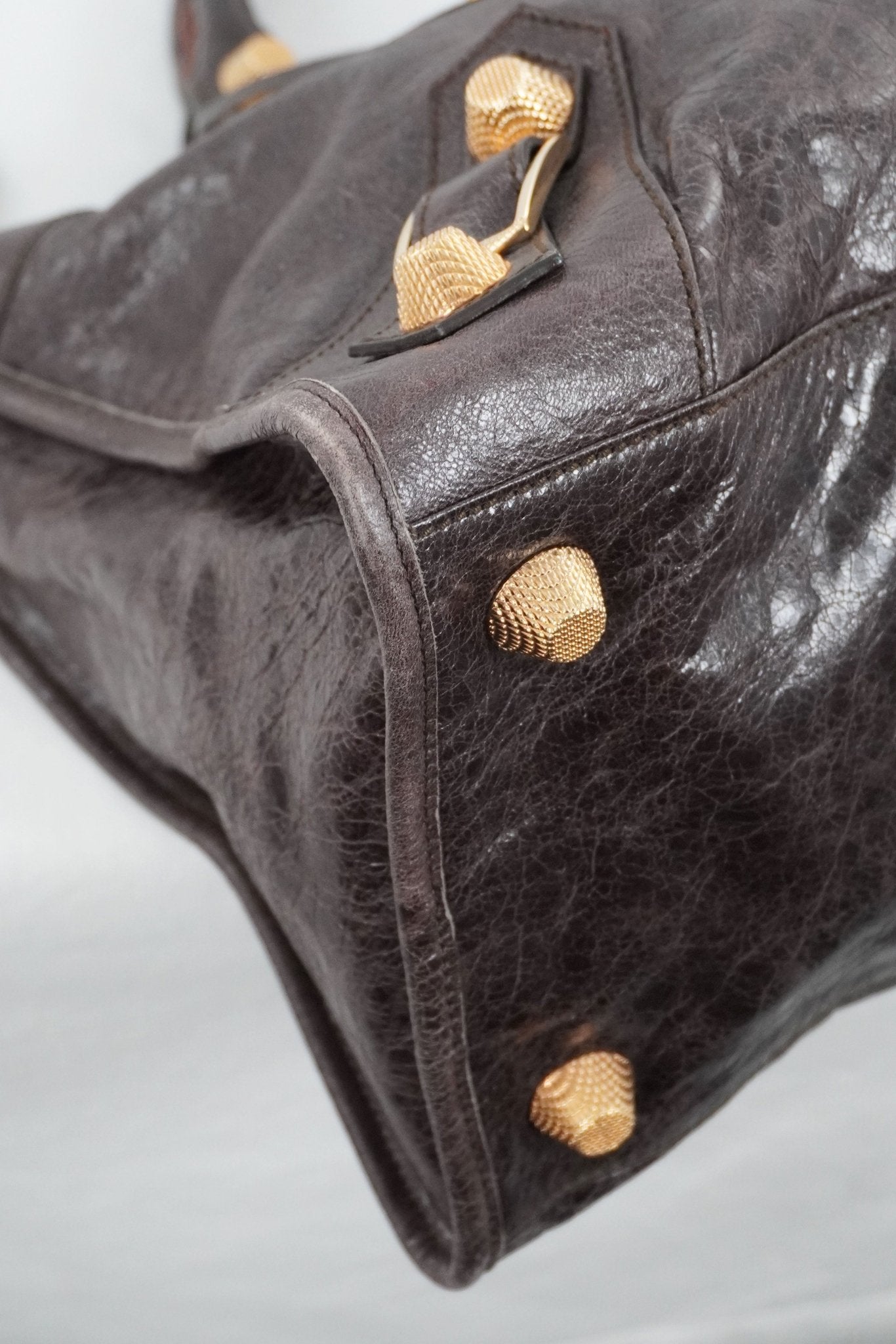 Balenciaga Dark Brown Work Tote Giant 21 Gold Hardware - Jade Vintage