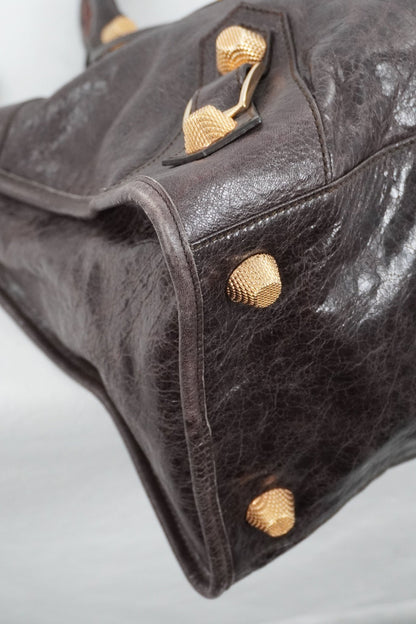 Balenciaga Dark Brown Work Tote Giant 21 Gold Hardware - Jade Vintage
