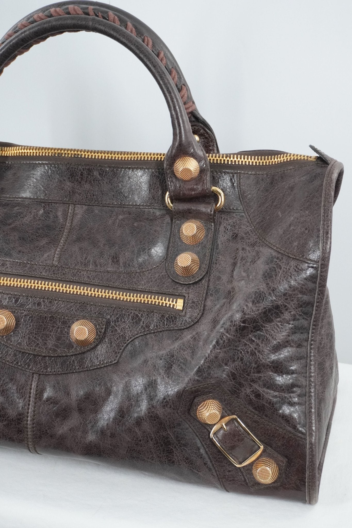 Balenciaga Dark Brown Work Tote Giant 21 Gold Hardware - Jade Vintage