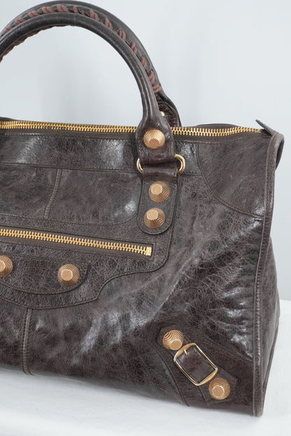 Balenciaga Dark Brown Work Tote Giant 21 Gold Hardware - Jade Vintage