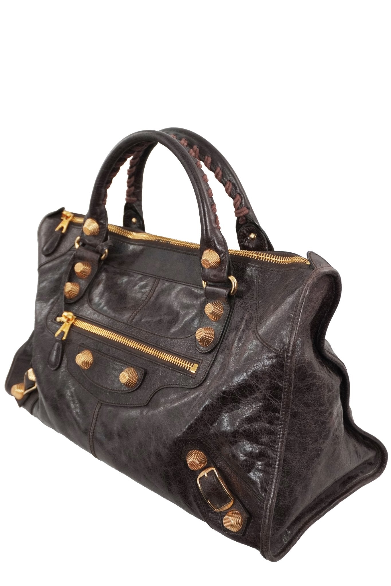 Balenciaga Dark Brown Work Tote Giant 21 Gold Hardware - Jade Vintage