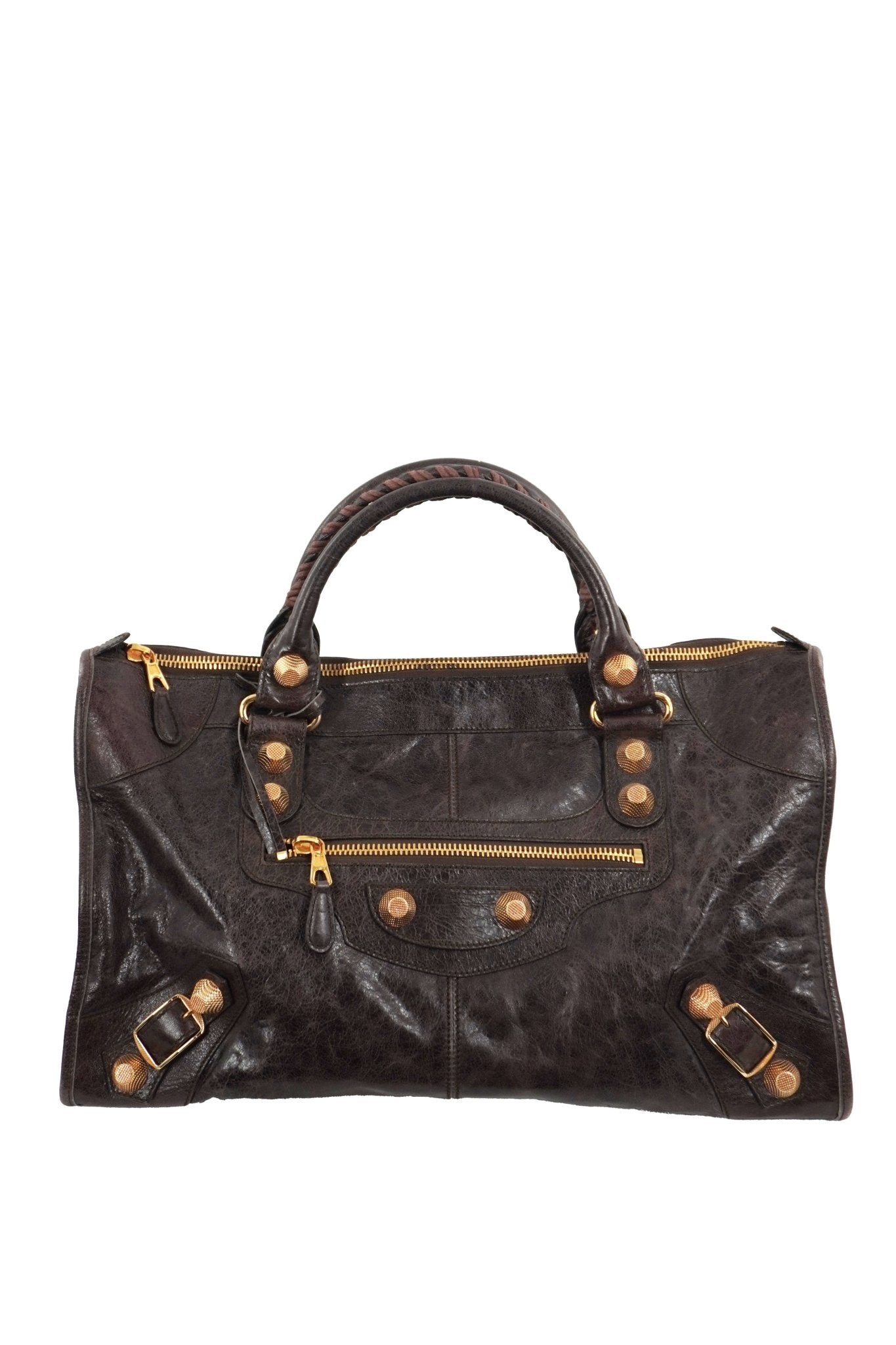 Balenciaga Dark Brown Work Tote Giant 21 Gold Hardware - Jade Vintage