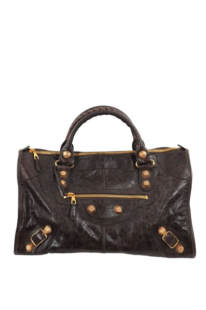 Balenciaga Dark Brown Work Tote Giant 21 Gold Hardware - Jade Vintage