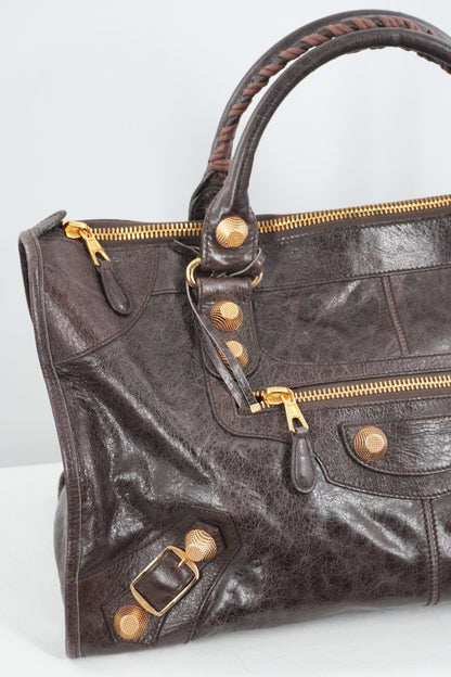 Balenciaga Dark Brown Work Tote Giant 21 Gold Hardware - Jade Vintage