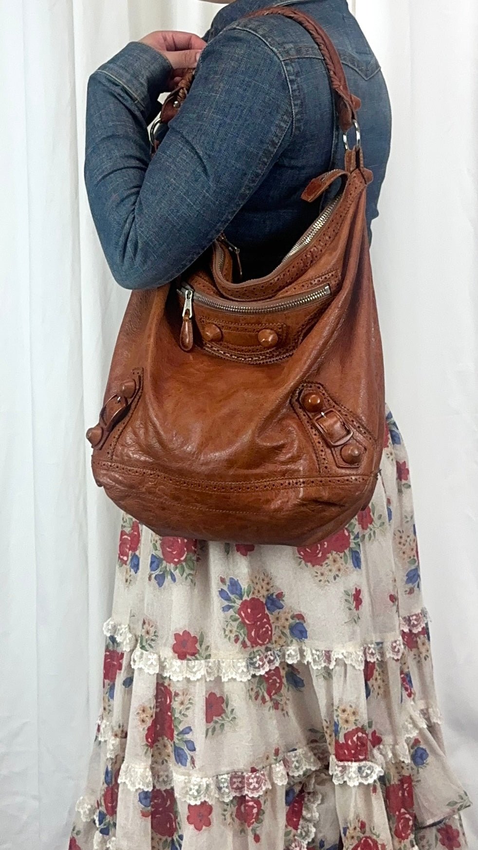 Balenciaga Day Hobo Brown Bag - Jade Vintage