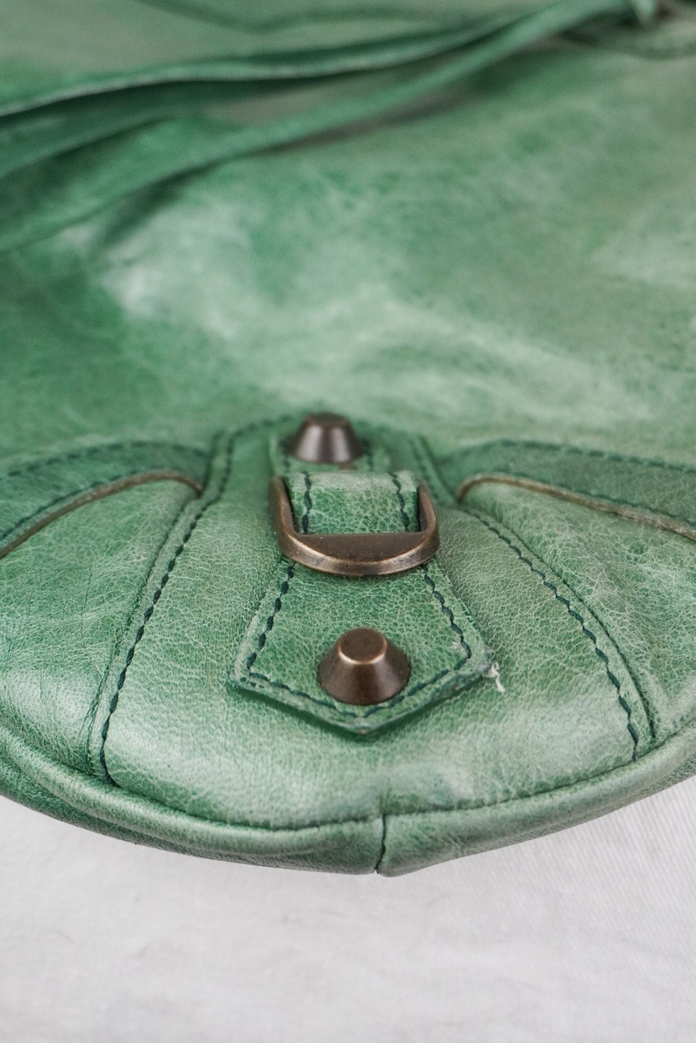 Balenciaga Green Motocross Shoulder Bag - Jade Vintage