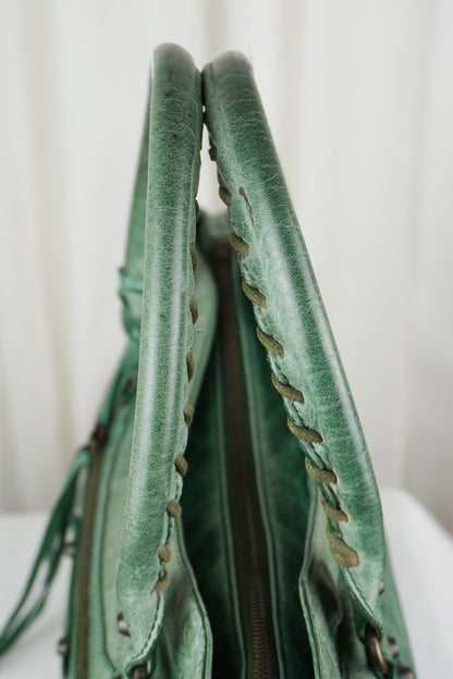 Balenciaga Green Motocross Shoulder Bag - Jade Vintage