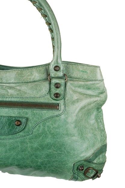 Balenciaga Green Motocross Shoulder Bag - Jade Vintage