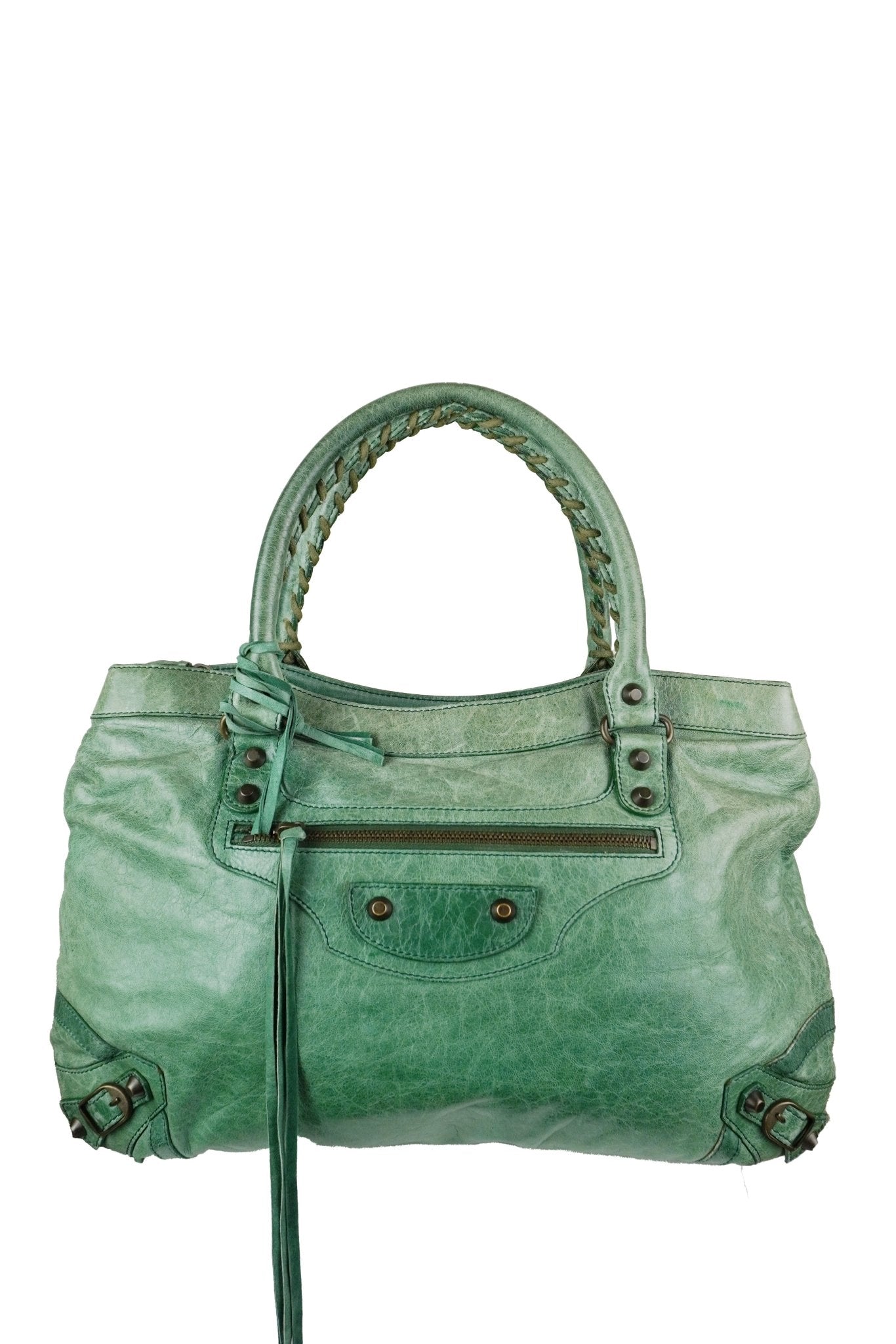 Balenciaga Green Motocross Shoulder Bag - Jade Vintage