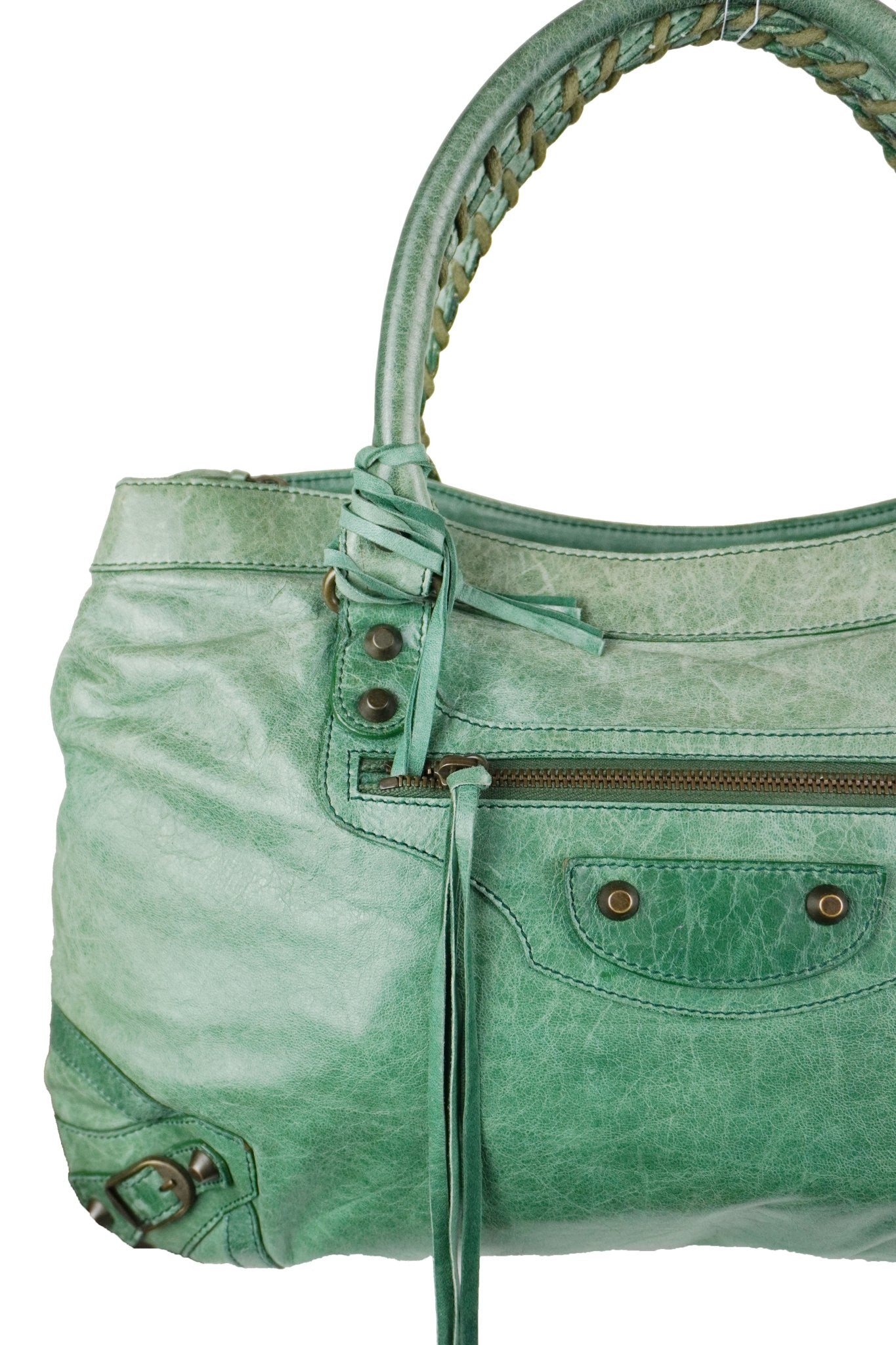 Balenciaga Green Motocross Shoulder Bag - Jade Vintage