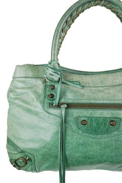 Balenciaga Green Motocross Shoulder Bag - Jade Vintage