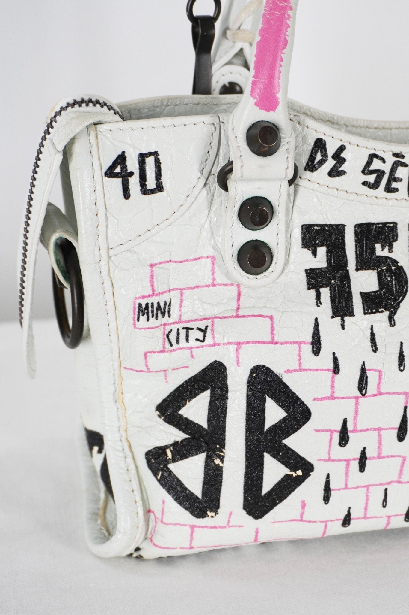 Balenciaga Mini Graffiti City Bag - Jade Vintage