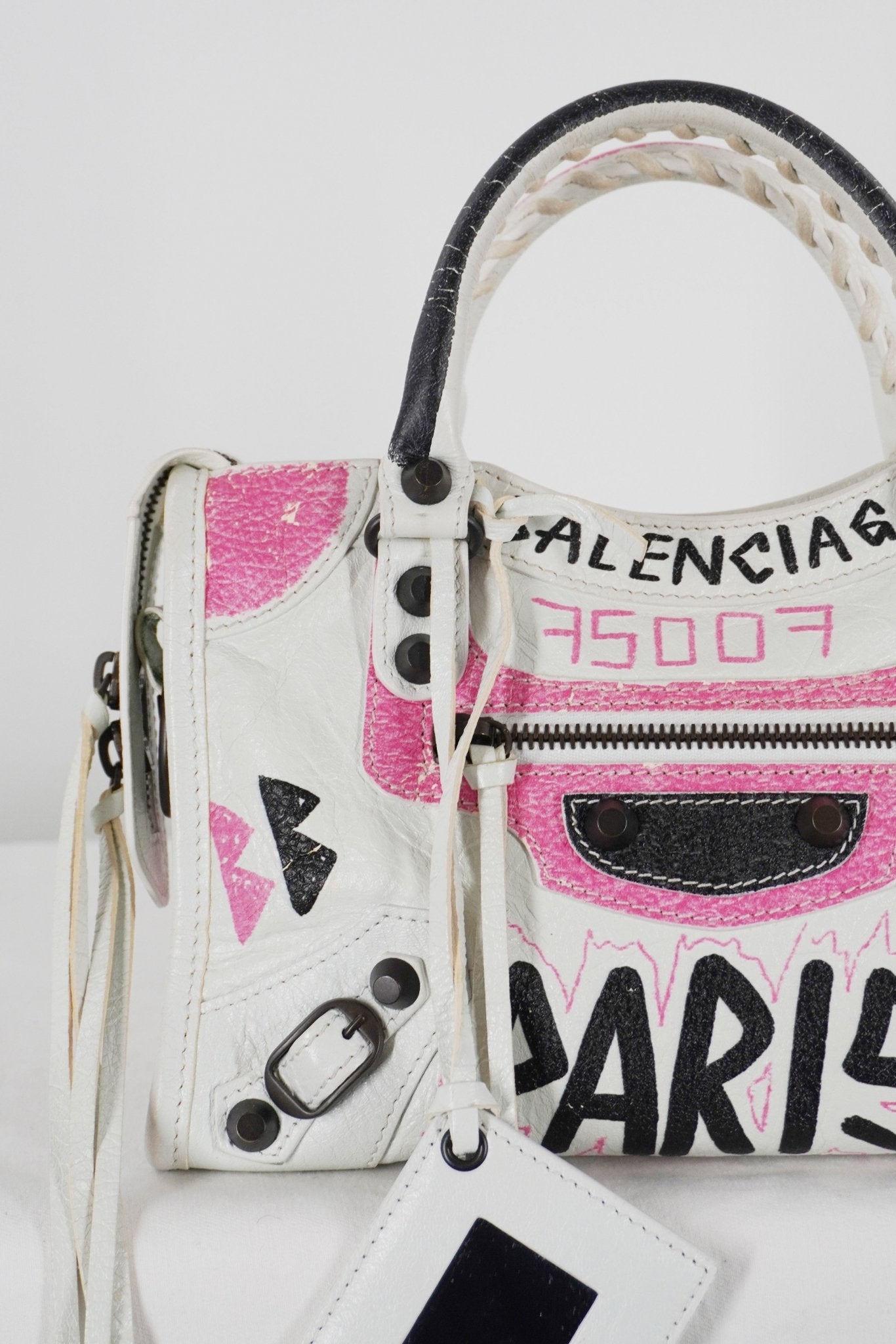 Balenciaga Mini Graffiti City Bag - Jade Vintage