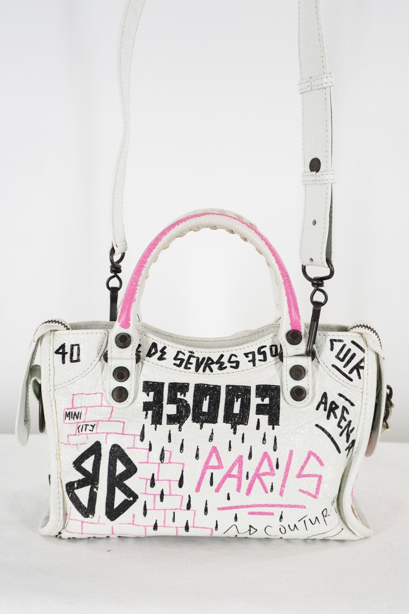 Balenciaga Mini Graffiti City Bag - Jade Vintage