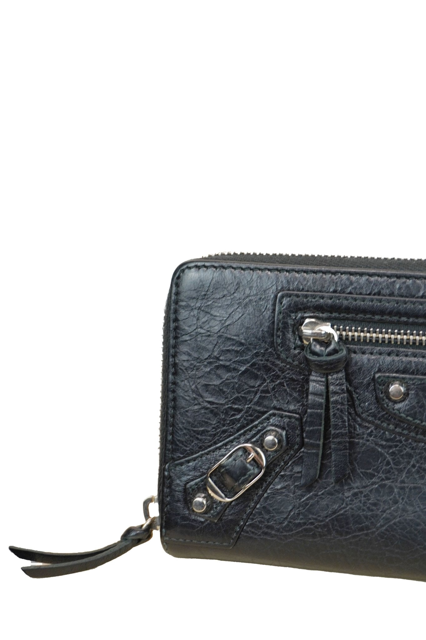 Balenciaga Motocross Classic Continental Wallet - Jade Vintage