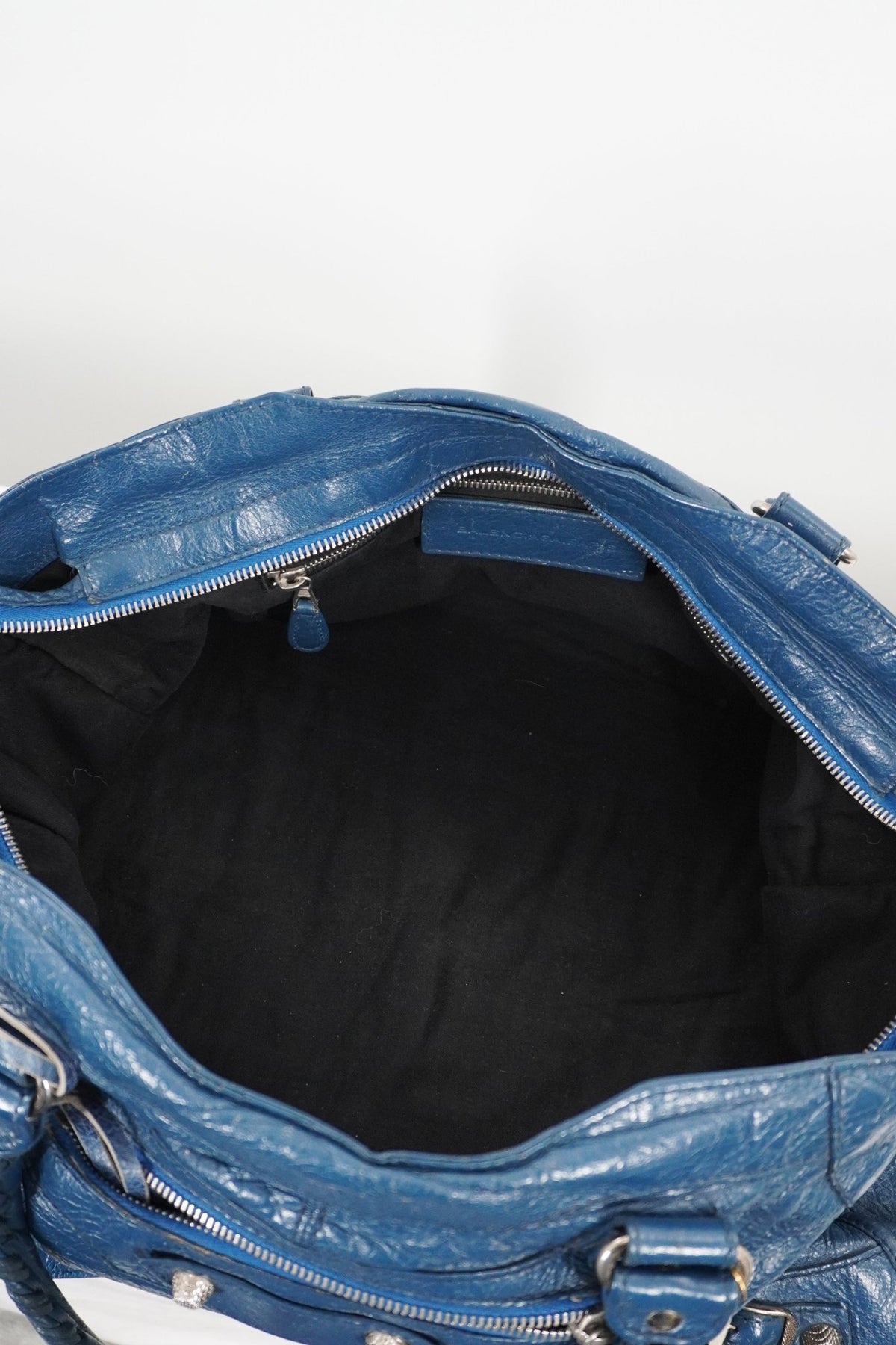 Balenciaga Navy Part Time Bag Giant 12 Silver Hardware - Jade Vintage