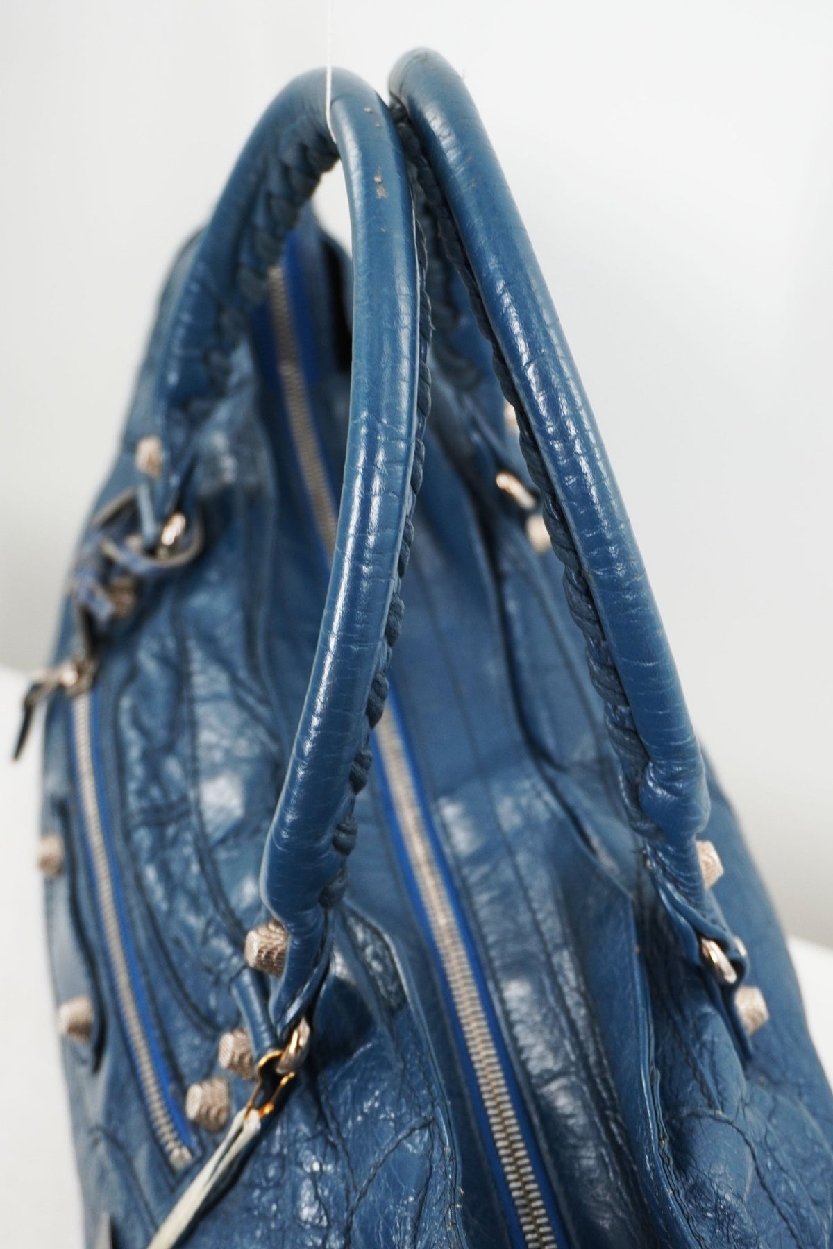 Balenciaga Navy Part Time Bag Giant 12 Silver Hardware - Jade Vintage
