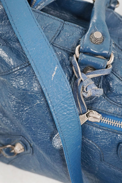 Balenciaga Navy Part Time Bag Giant 12 Silver Hardware - Jade Vintage
