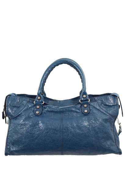 Balenciaga Navy Part Time Bag Giant 12 Silver Hardware - Jade Vintage