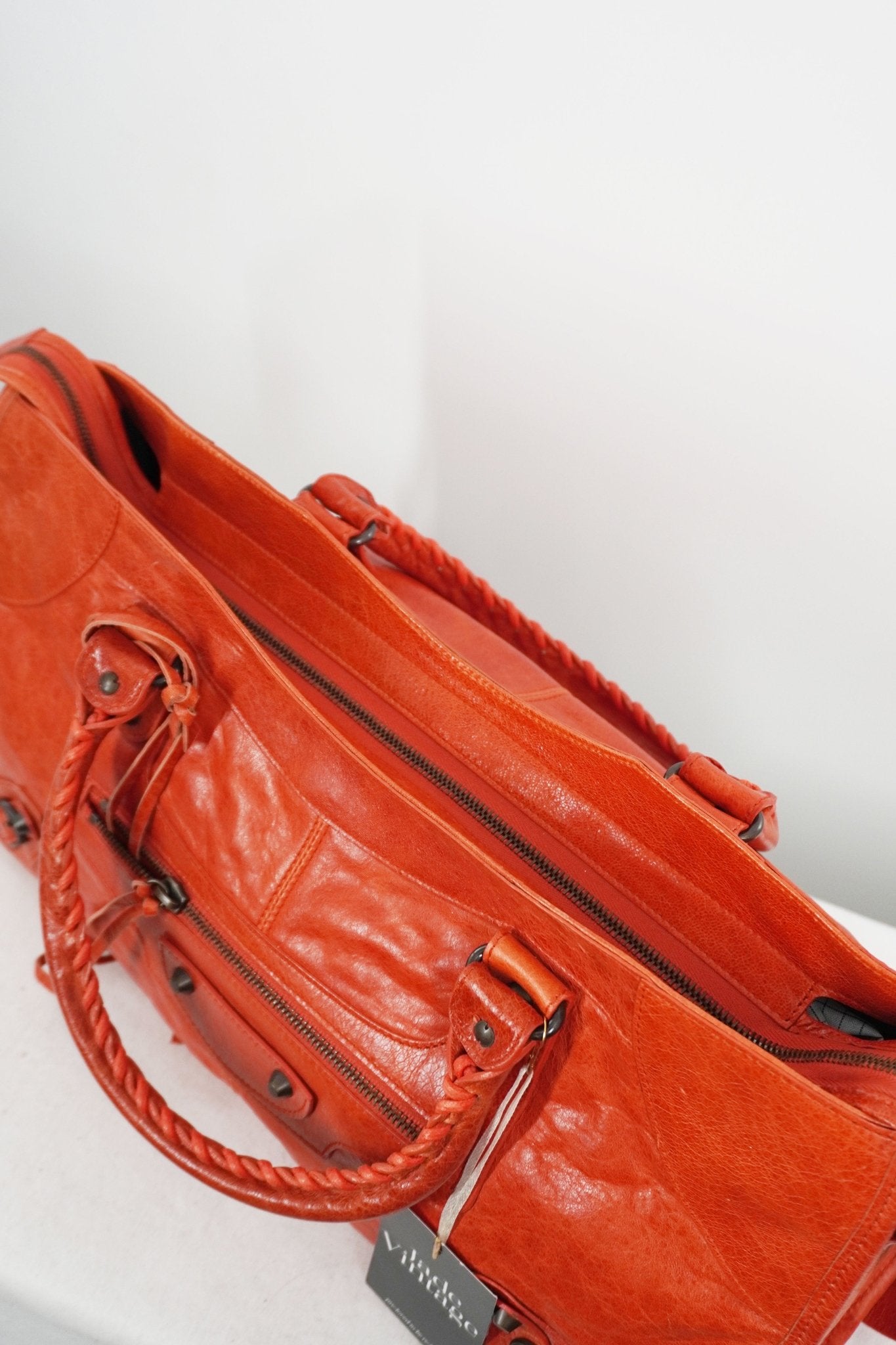 Balenciaga Orange Part Time Bag Giant 12 Brass Hardware - Jade Vintage