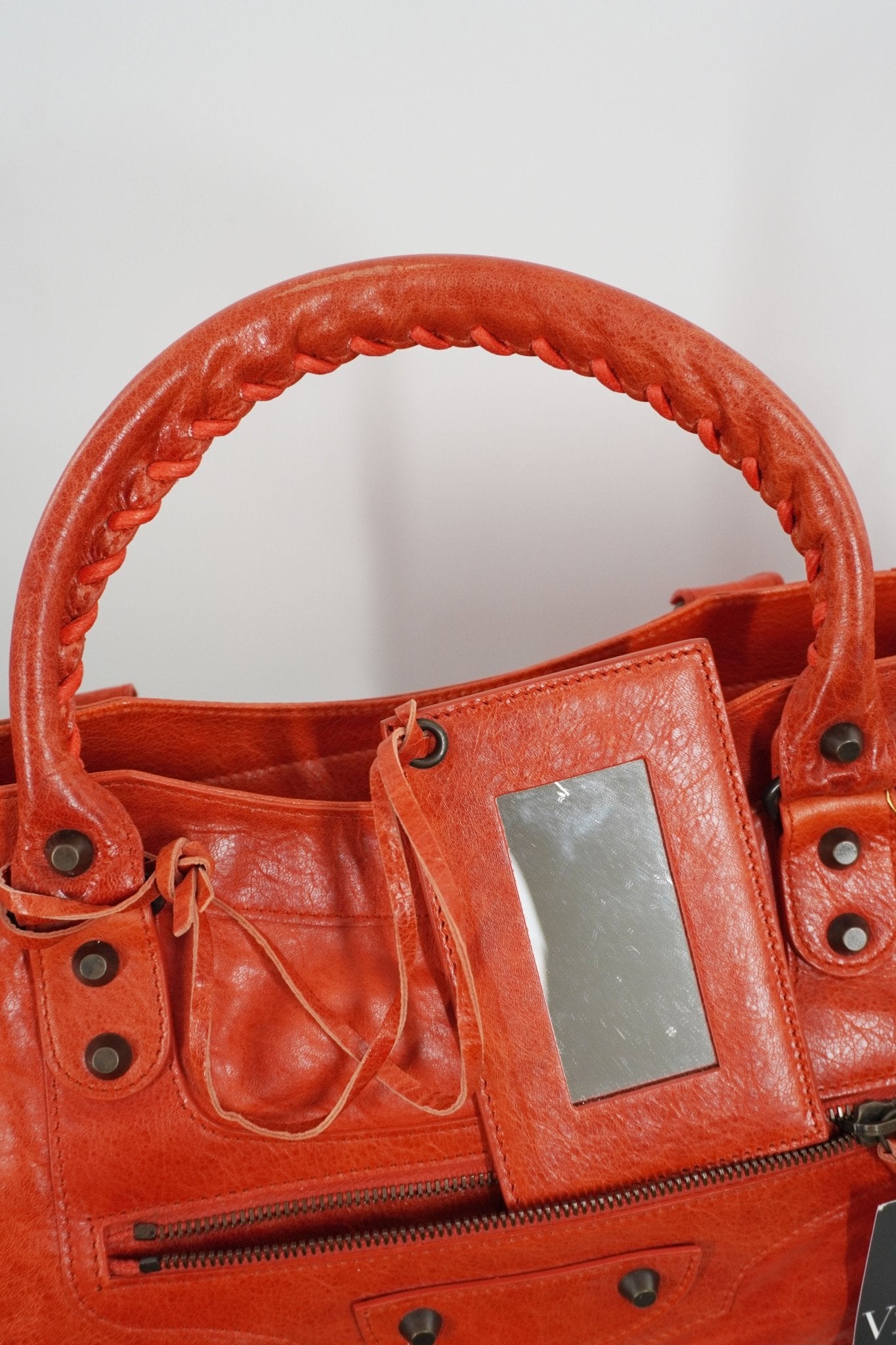 Balenciaga Orange Part Time Bag Giant 12 Brass Hardware - Jade Vintage